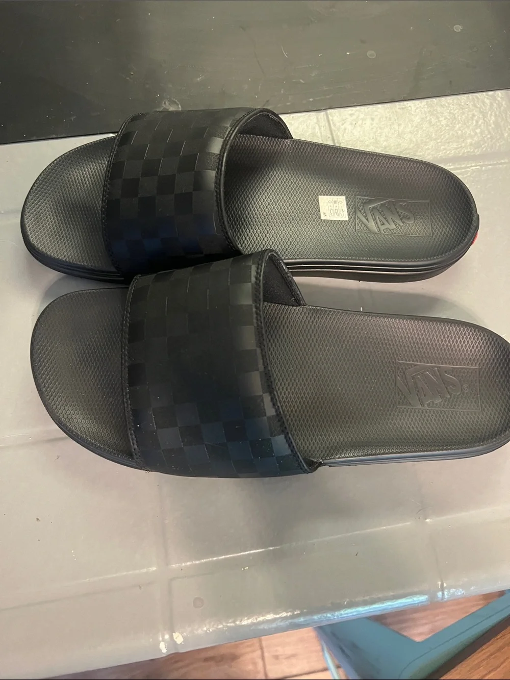 🔥VANS Men's Black Check Slide Sandals